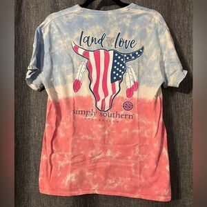 Simply Southern Red and Blue Tie-Dye T-Shirt